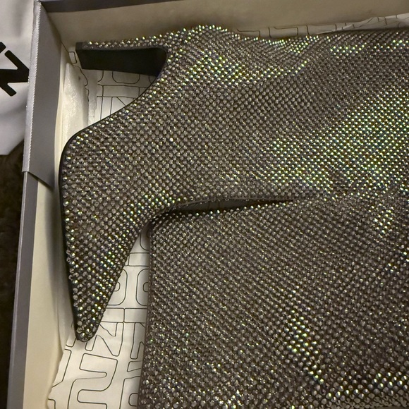 NIB - Lola Cruz silver studded boots - size 39 or US 8 - Picture 7 of 13